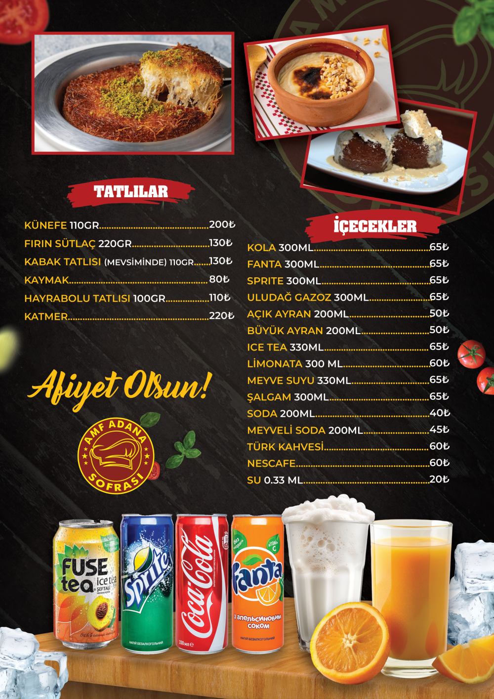 TATLILAR İÇECEKLER